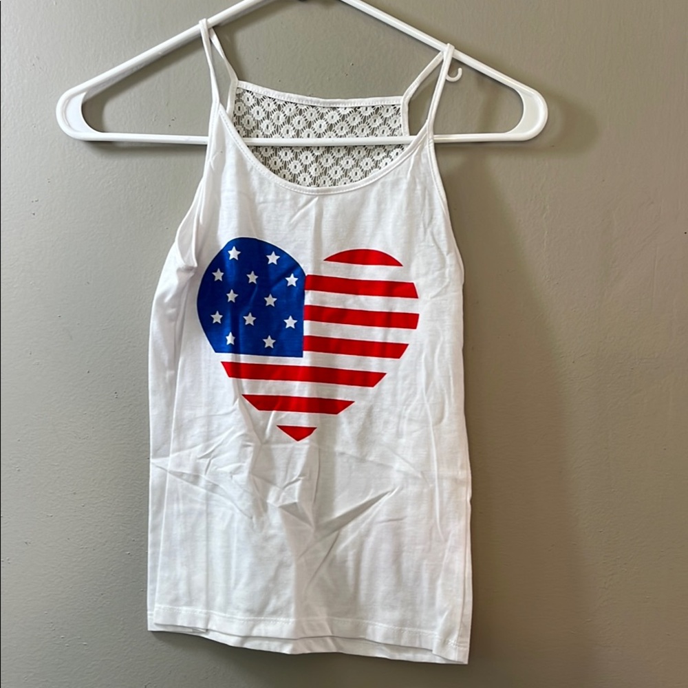 Bobbie Brooks White Tank Top with Heart Design